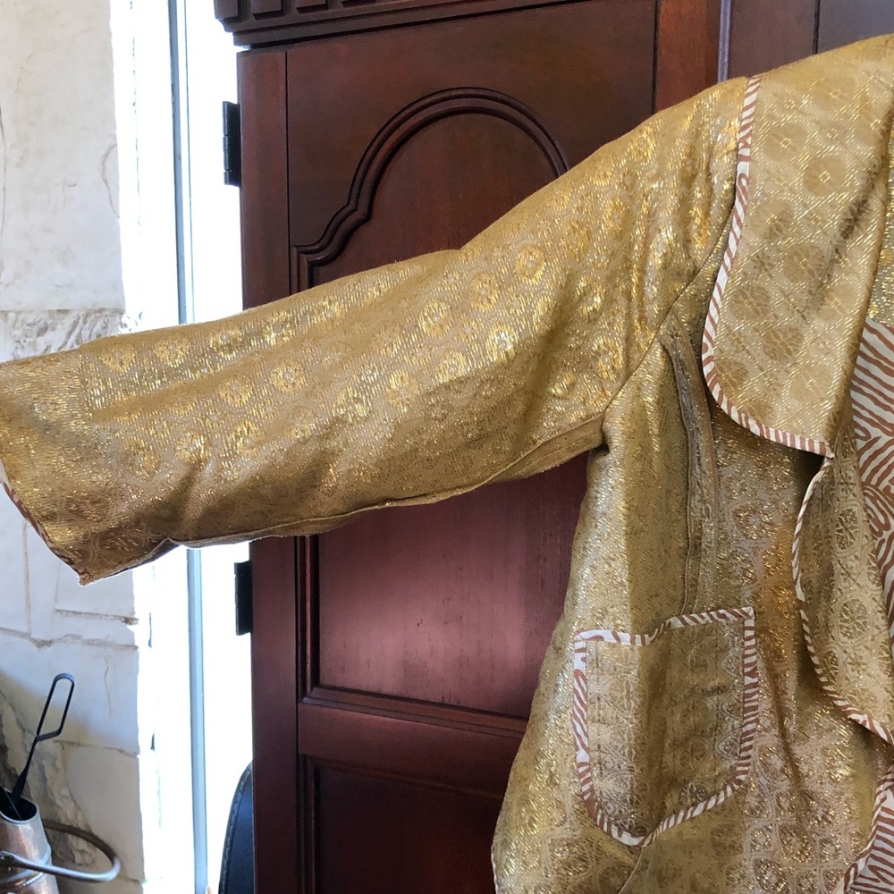 NWT Tracy Reese Gold Brocade Striped Jacket Sz 4 - Picture 5 of 8